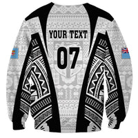 Personalised Fiji Rugby Sweatshirt 2023 World Cup History Makers - White Ver - Wonder Print Shop