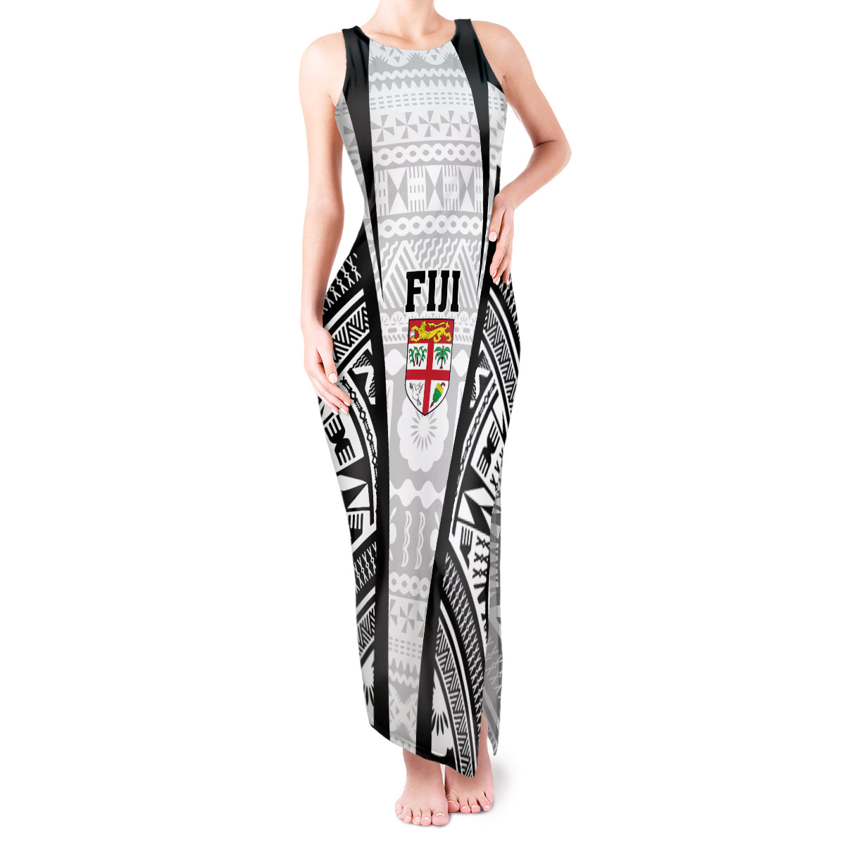 Personalised Fiji Rugby Tank Maxi Dress 2023 World Cup History Makers - White Ver - Wonder Print Shop