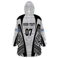 Personalised Fiji Rugby Wearable Blanket Hoodie 2023 World Cup History Makers - White Ver - Wonder Print Shop
