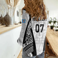Personalised Fiji Rugby Women Casual Shirt 2023 World Cup History Makers - White Ver - Wonder Print Shop