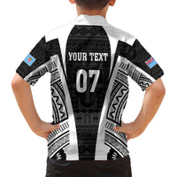 Personalised Fiji Rugby Kid Hawaiian Shirt 2023 World Cup History Makers - Black Ver - Wonder Print Shop