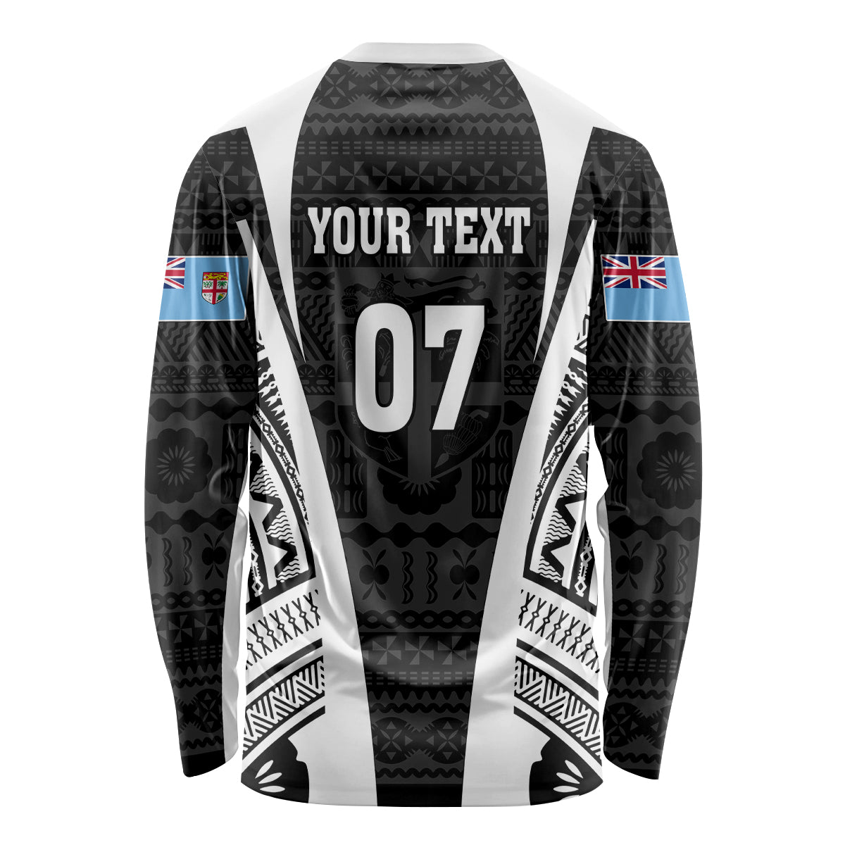 Personalised Fiji Rugby Long Sleeve Shirt 2023 World Cup History Makers - Black Ver - Wonder Print Shop