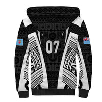 Personalised Fiji Rugby Sherpa Hoodie 2023 World Cup History Makers - Black Ver - Wonder Print Shop
