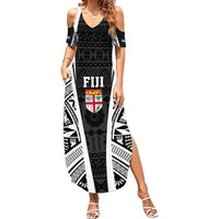 Personalised Fiji Rugby Summer Maxi Dress 2023 World Cup History Makers - Black Ver - Wonder Print Shop