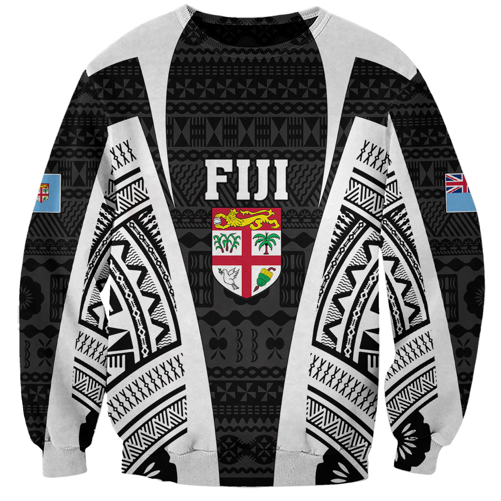 Personalised Fiji Rugby Sweatshirt 2023 World Cup History Makers - Black Ver - Wonder Print Shop