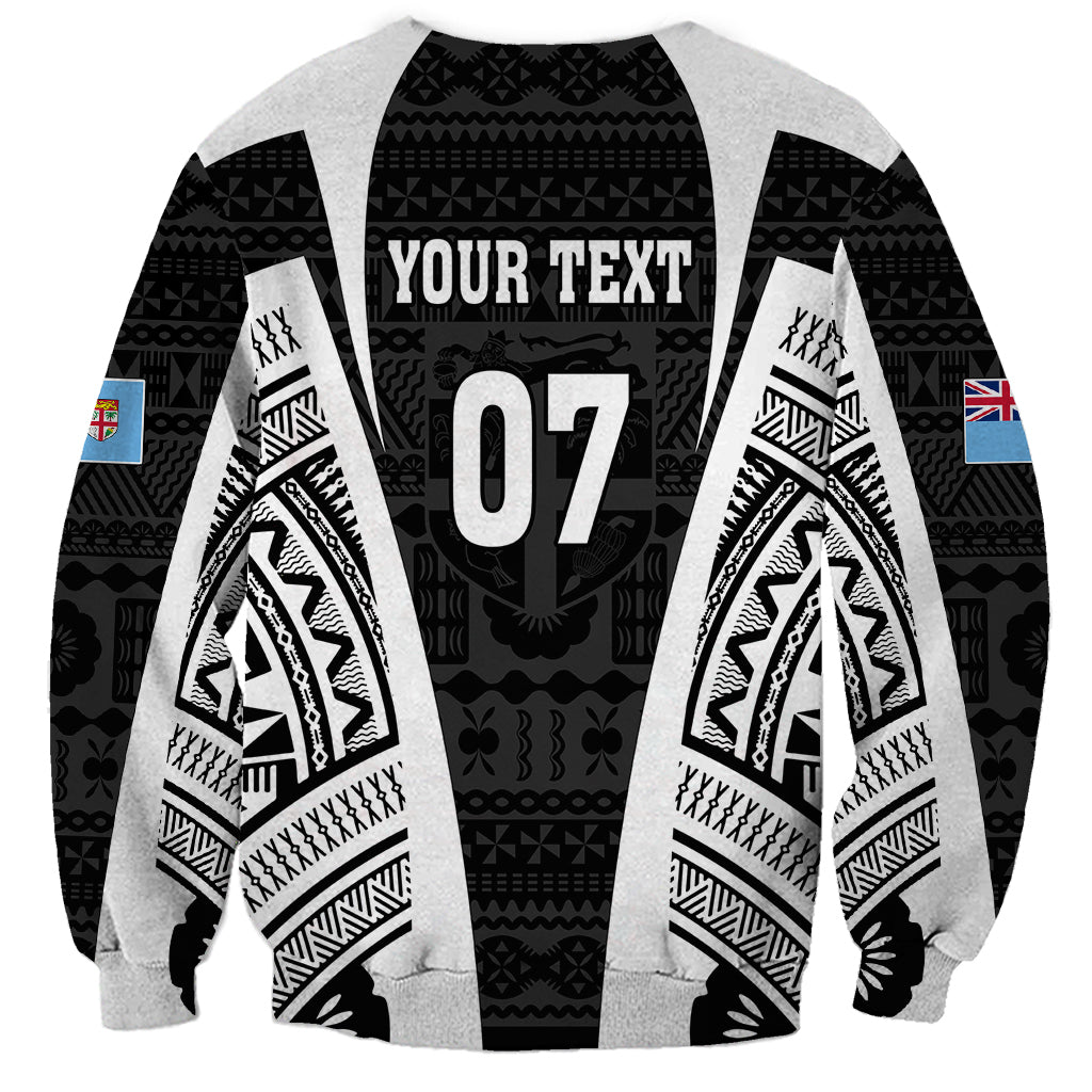 Personalised Fiji Rugby Sweatshirt 2023 World Cup History Makers - Black Ver - Wonder Print Shop