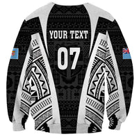 Personalised Fiji Rugby Sweatshirt 2023 World Cup History Makers - Black Ver - Wonder Print Shop