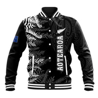 Personalised New Zealand Rugby Baseball Jacket Silver Fern Basic 2023 World Cup LT7 - Wonder Print Shop
