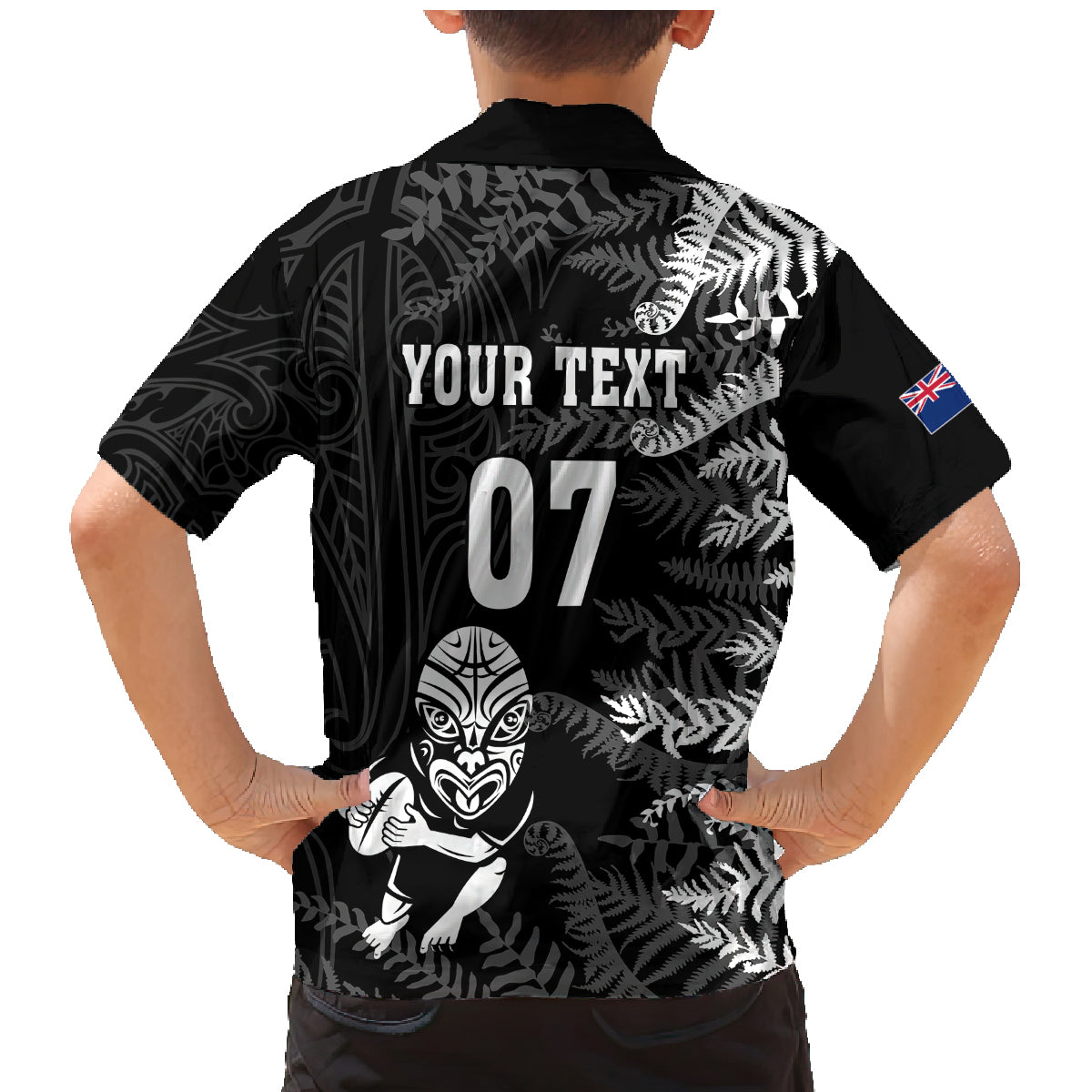 Personalised New Zealand Rugby Family Matching Mermaid Dress and Hawaiian Shirt Silver Fern Basic 2023 World Cup LT7 - Wonder Print Shop