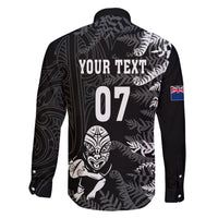 Personalised New Zealand Rugby Family Matching Short Sleeve Bodycon Dress and Hawaiian Shirt Silver Fern Basic 2023 World Cup - Wonder Print Shop