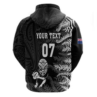 Personalised New Zealand Rugby Hoodie Silver Fern Basic 2023 World Cup - Wonder Print Shop