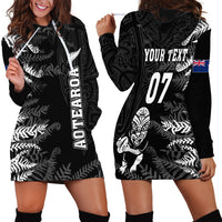 Personalised New Zealand Rugby Hoodie Dress Silver Fern Basic 2023 World Cup - Wonder Print Shop