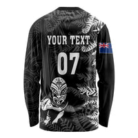 Personalised New Zealand Rugby Long Sleeve Shirt Silver Fern Basic 2023 World Cup - Wonder Print Shop
