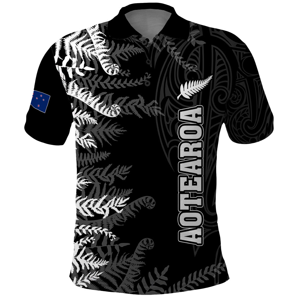 Personalised New Zealand Rugby Polo Shirt Silver Fern Basic 2023 World Cup - Wonder Print Shop