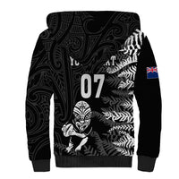 Personalised New Zealand Rugby Sherpa Hoodie Silver Fern Basic 2023 World Cup - Wonder Print Shop