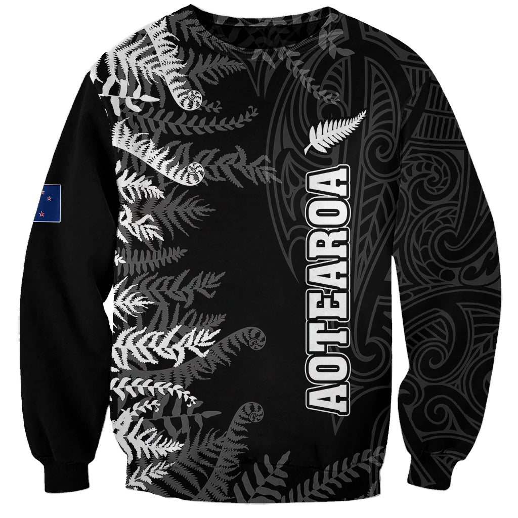 Personalised New Zealand Rugby Sweatshirt Silver Fern Basic 2023 World Cup - Wonder Print Shop