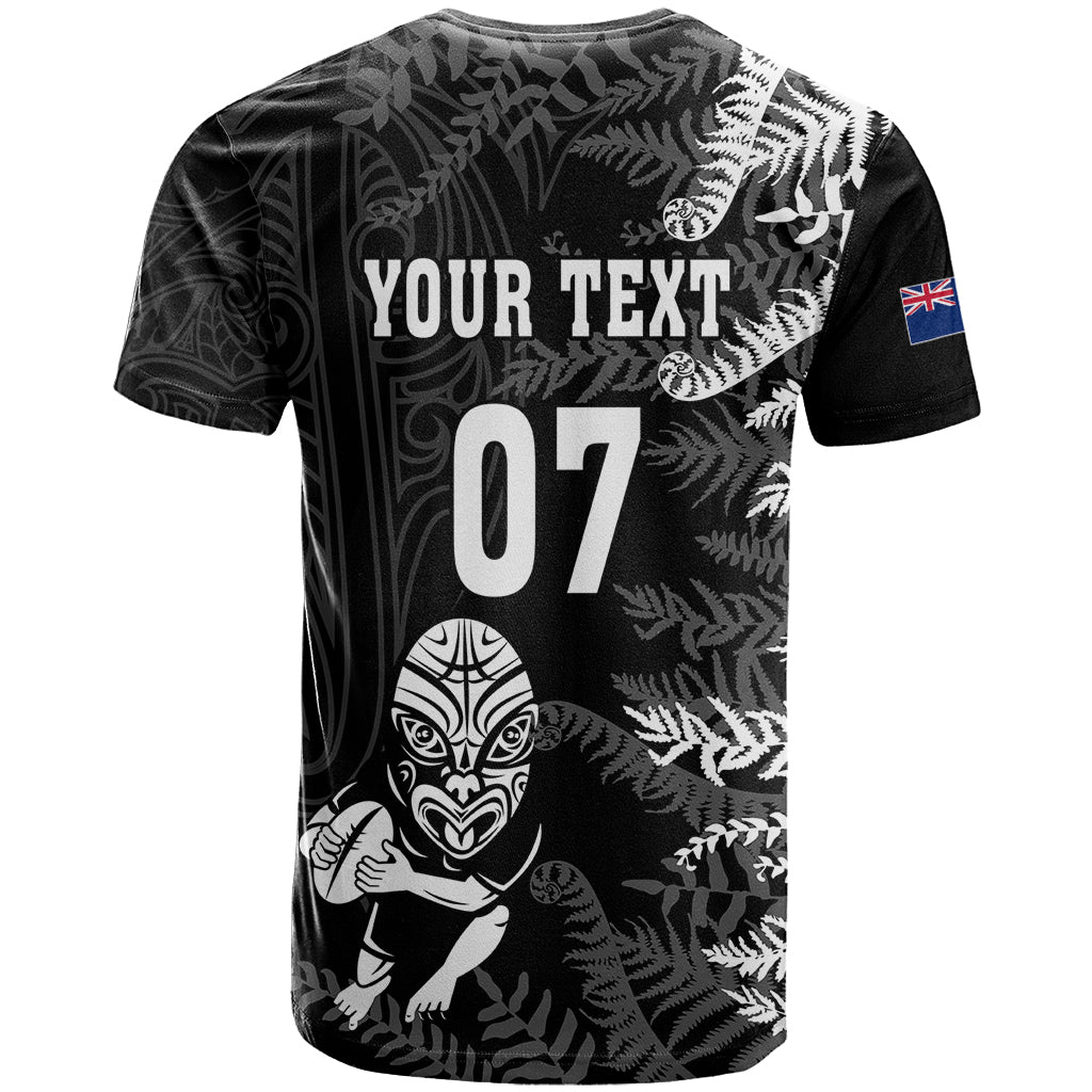 Personalised New Zealand Rugby T Shirt Silver Fern Basic 2023 World Cup - Wonder Print Shop