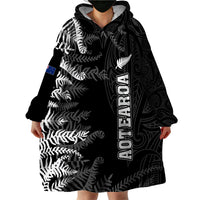 Personalised New Zealand Rugby Wearable Blanket Hoodie Silver Fern Basic 2023 World Cup - Wonder Print Shop