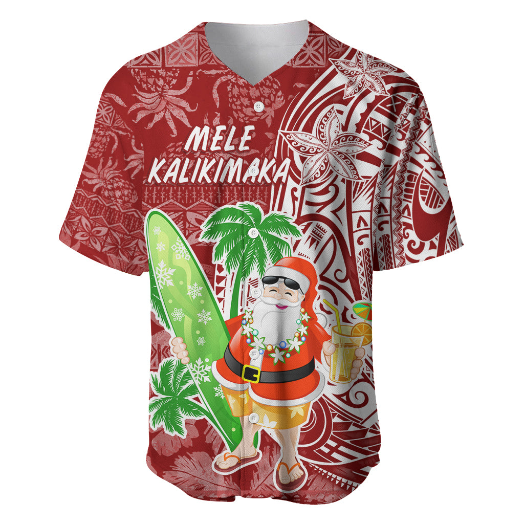 Hawaii Christmas Mele Kalikimaka Baseball Jersey Santa Claus LT7 - Wonder Print Shop