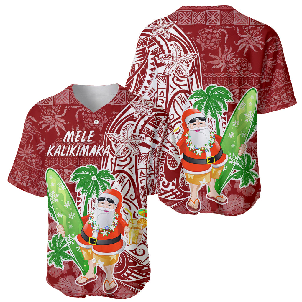 Hawaii Christmas Mele Kalikimaka Baseball Jersey Santa Claus LT7 - Wonder Print Shop