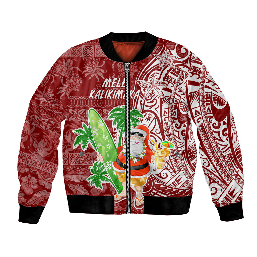 Hawaii Christmas Mele Kalikimaka Bomber Jacket Santa Claus LT7 - Wonder Print Shop