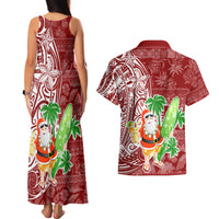 Hawaii Christmas Mele Kalikimaka Couples Matching Tank Maxi Dress and Hawaiian Shirt Santa Claus LT7 - Wonder Print Shop