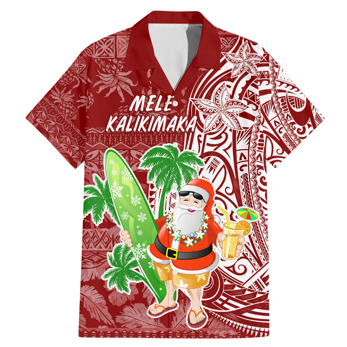 Hawaii Christmas Mele Kalikimaka Family Matching Mermaid Dress and Hawaiian Shirt Santa Claus LT7 - Wonder Print Shop