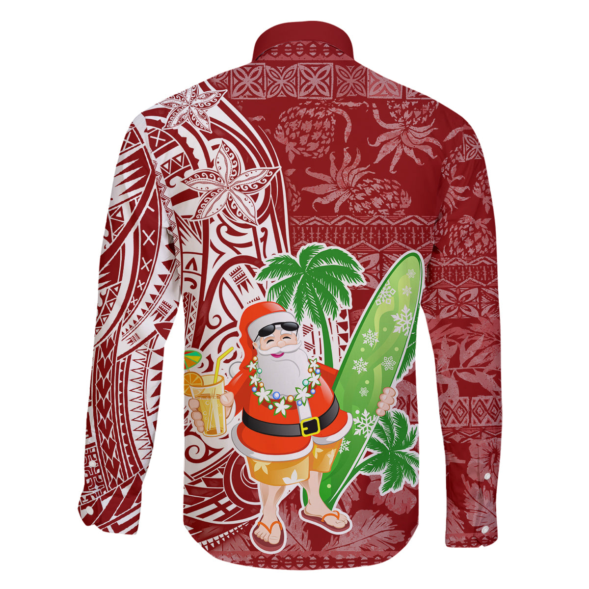 Hawaii Christmas Mele Kalikimaka Family Matching Mermaid Dress and Hawaiian Shirt Santa Claus LT7 - Wonder Print Shop