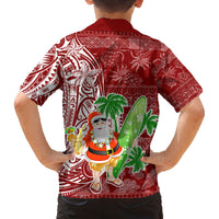 Hawaii Christmas Mele Kalikimaka Family Matching Off Shoulder Maxi Dress and Hawaiian Shirt Santa Claus LT7 - Wonder Print Shop