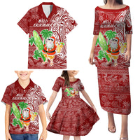 Hawaii Christmas Mele Kalikimaka Family Matching Puletasi Dress and Hawaiian Shirt Santa Claus - Wonder Print Shop