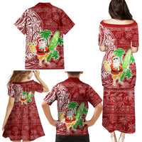 Hawaii Christmas Mele Kalikimaka Family Matching Puletasi Dress and Hawaiian Shirt Santa Claus - Wonder Print Shop