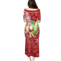 Hawaii Christmas Mele Kalikimaka Family Matching Puletasi Dress and Hawaiian Shirt Santa Claus - Wonder Print Shop