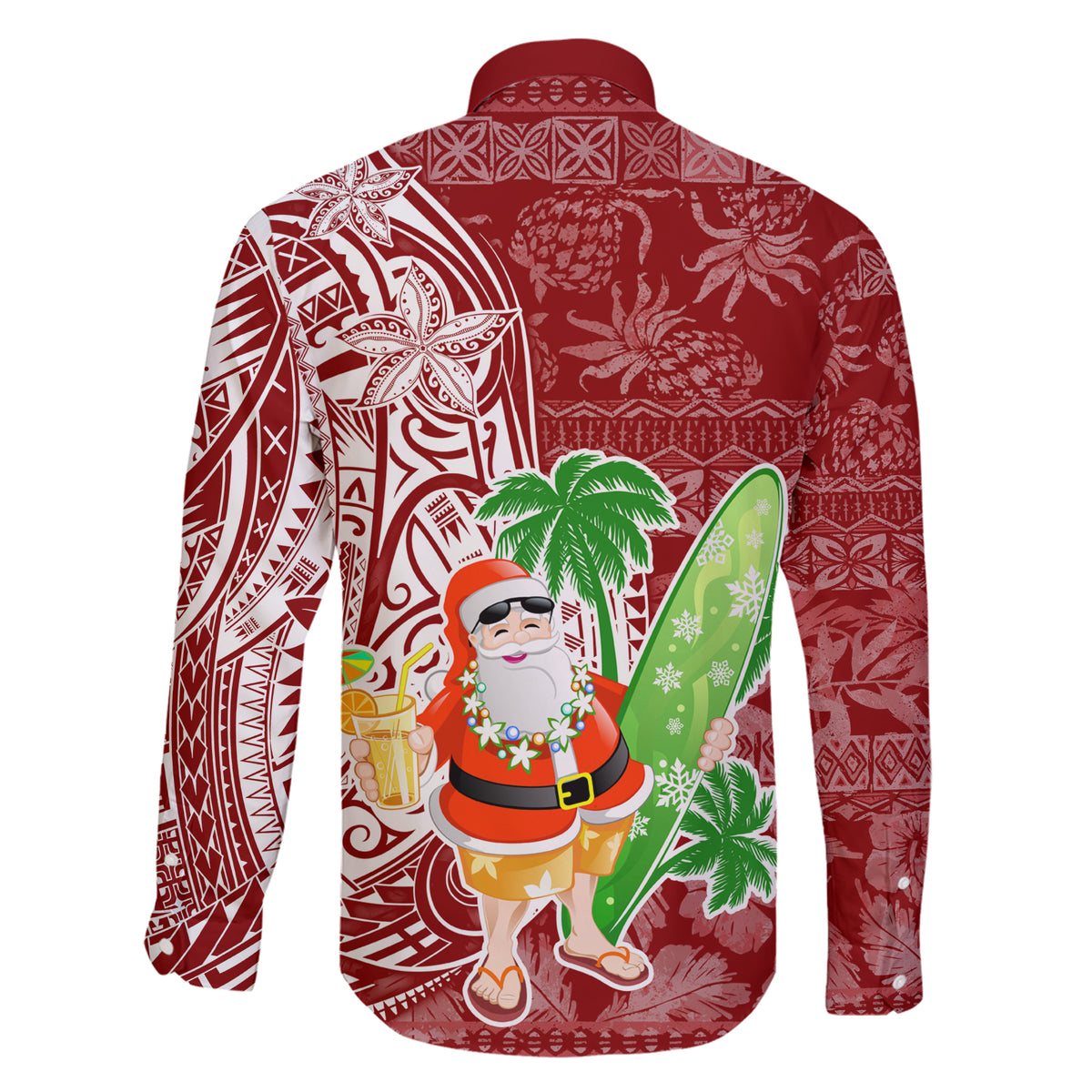 Hawaii Christmas Mele Kalikimaka Family Matching Short Sleeve Bodycon Dress and Hawaiian Shirt Santa Claus - Wonder Print Shop