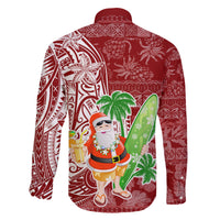 Hawaii Christmas Mele Kalikimaka Family Matching Short Sleeve Bodycon Dress and Hawaiian Shirt Santa Claus - Wonder Print Shop