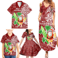 Hawaii Christmas Mele Kalikimaka Family Matching Summer Maxi Dress and Hawaiian Shirt Santa Claus - Wonder Print Shop
