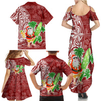 Hawaii Christmas Mele Kalikimaka Family Matching Summer Maxi Dress and Hawaiian Shirt Santa Claus - Wonder Print Shop