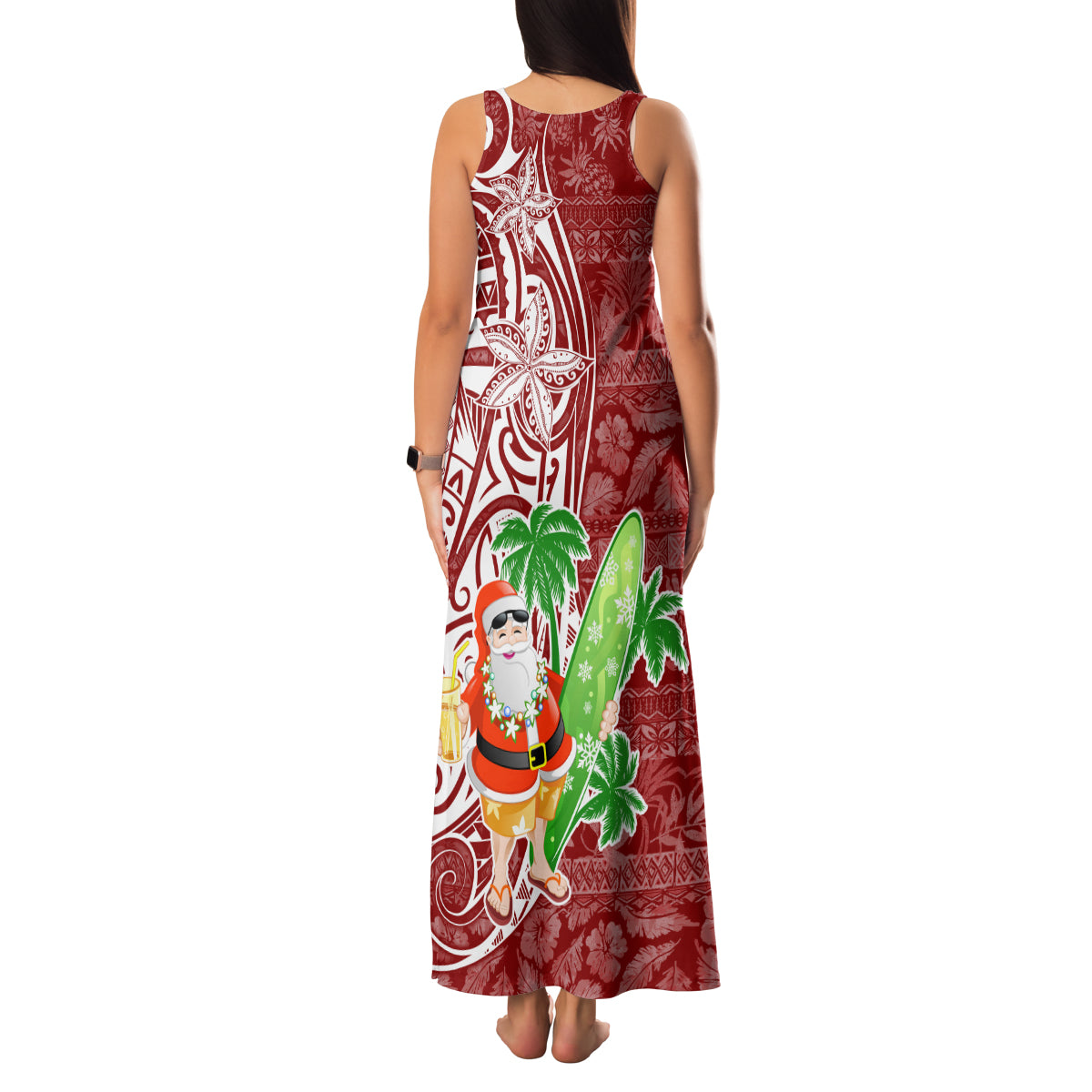 Hawaii Christmas Mele Kalikimaka Family Matching Tank Maxi Dress and Hawaiian Shirt Santa Claus - Wonder Print Shop