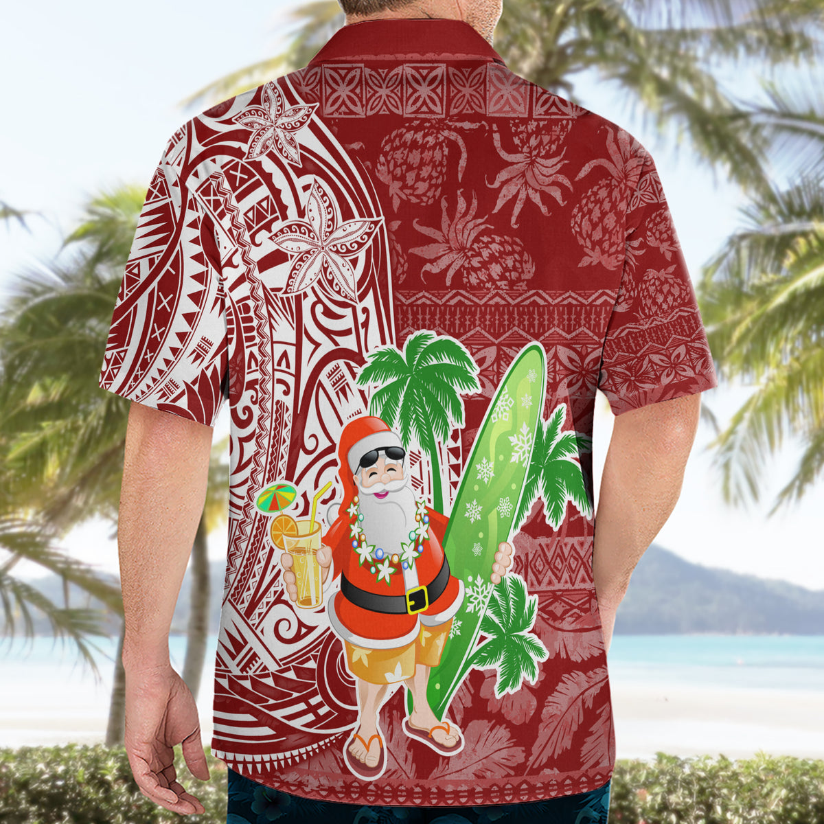 Hawaii Christmas Mele Kalikimaka Hawaiian Shirt Santa Claus - Wonder Print Shop
