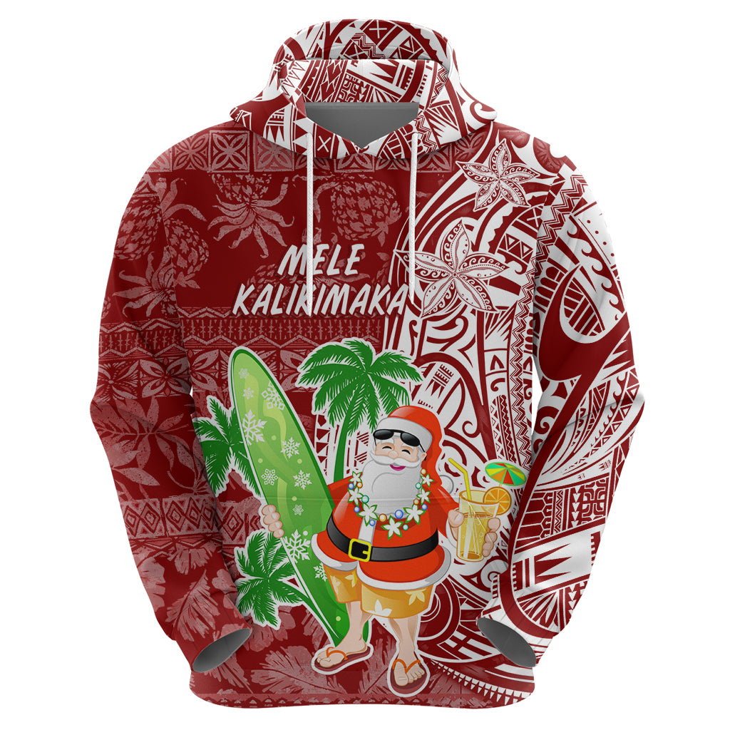 Hawaii Christmas Mele Kalikimaka Hoodie Santa Claus - Wonder Print Shop