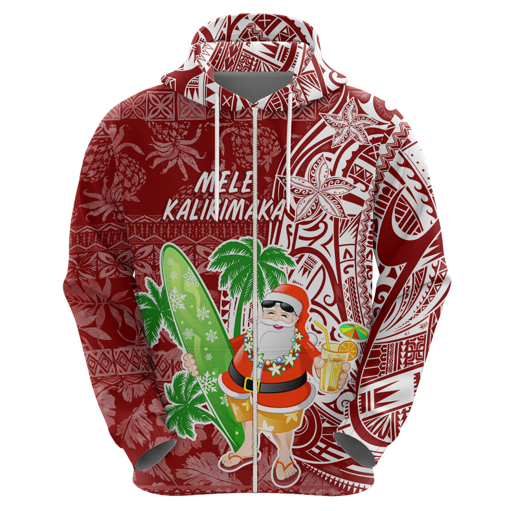 Hawaii Christmas Mele Kalikimaka Hoodie Santa Claus - Wonder Print Shop
