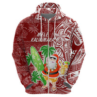 Hawaii Christmas Mele Kalikimaka Hoodie Santa Claus - Wonder Print Shop