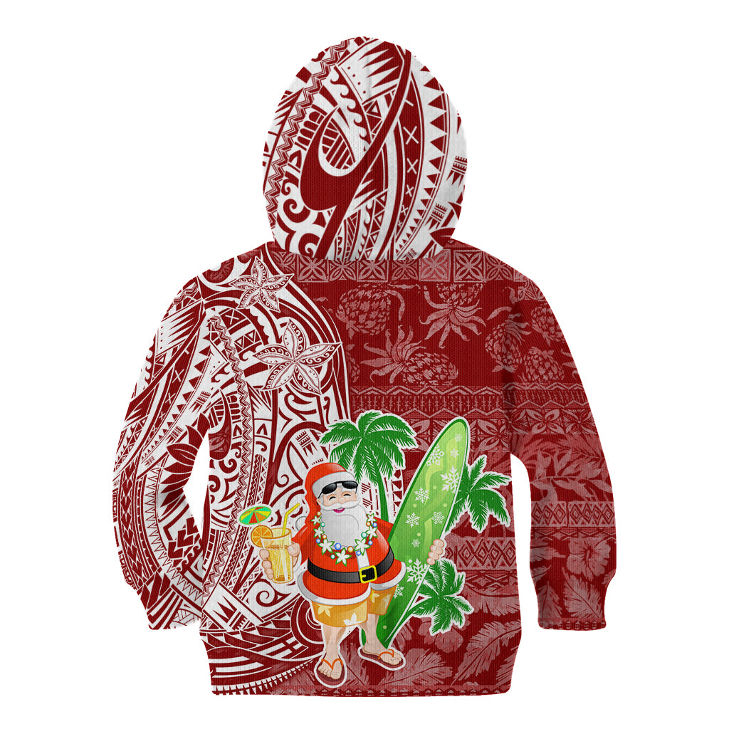 Hawaii Christmas Mele Kalikimaka Kid Hoodie Santa Claus - Wonder Print Shop