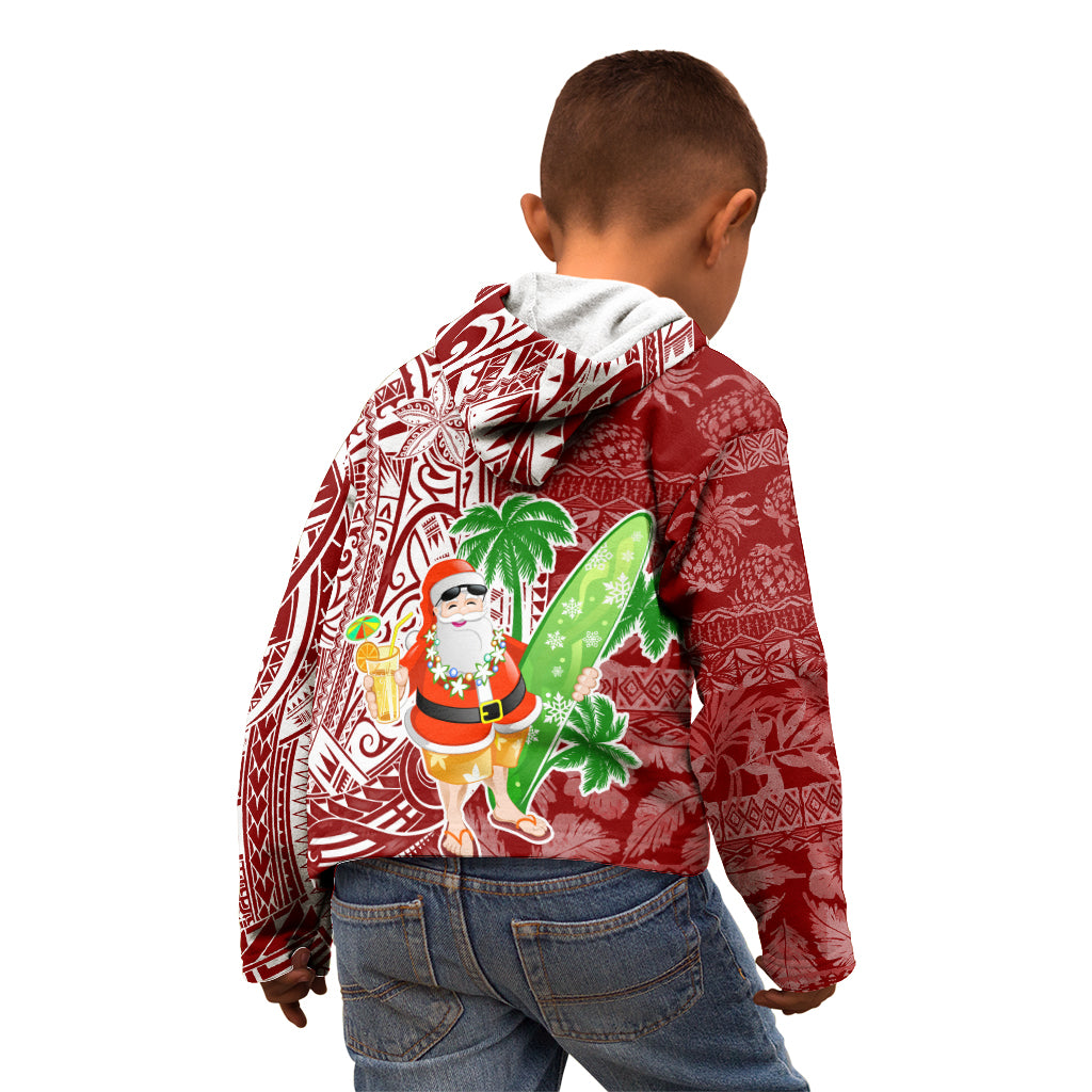 Hawaii Christmas Mele Kalikimaka Kid Hoodie Santa Claus - Wonder Print Shop