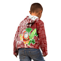 Hawaii Christmas Mele Kalikimaka Kid Hoodie Santa Claus - Wonder Print Shop