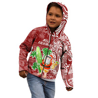 Hawaii Christmas Mele Kalikimaka Kid Hoodie Santa Claus - Wonder Print Shop