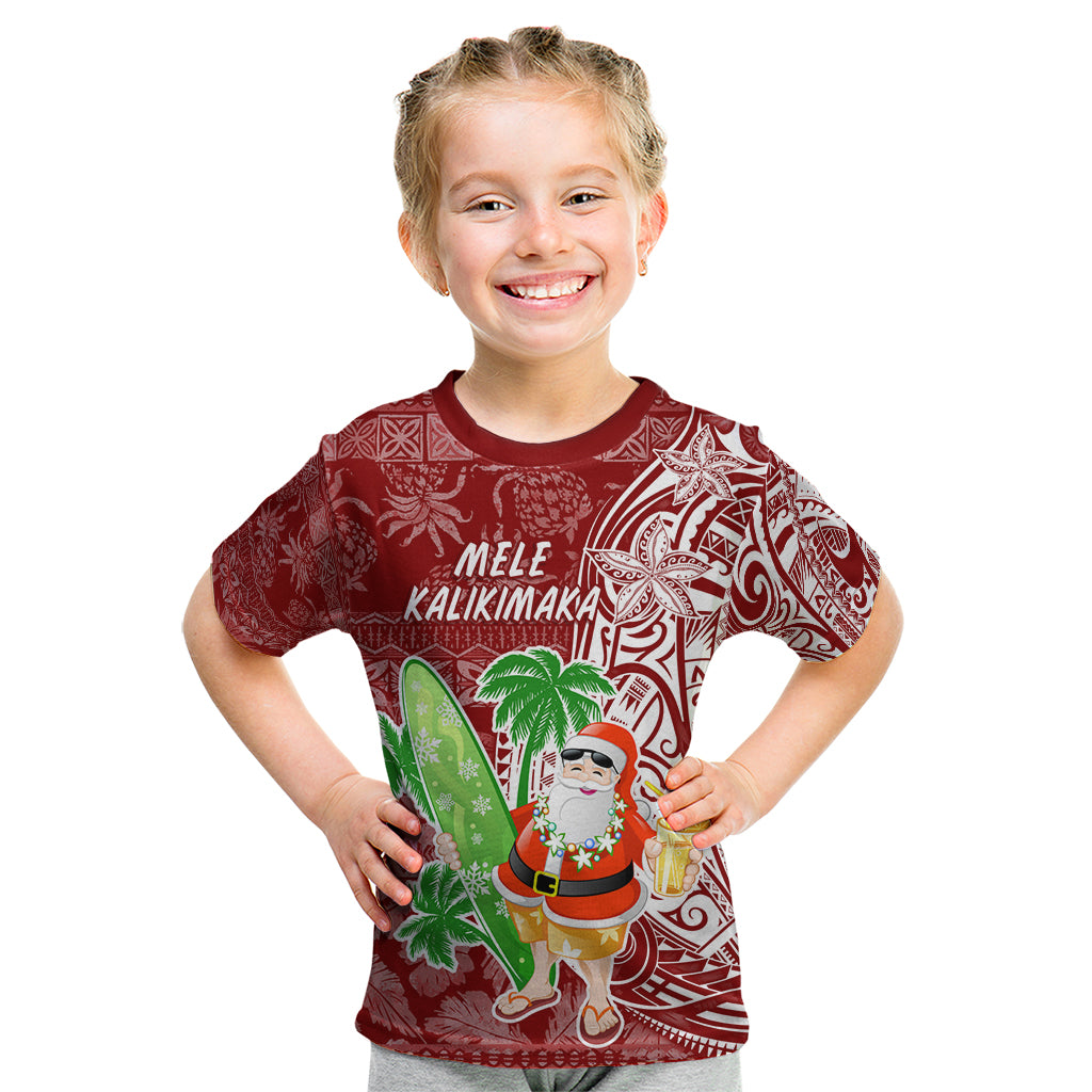 Hawaii Christmas Mele Kalikimaka Kid T Shirt Santa Claus - Wonder Print Shop