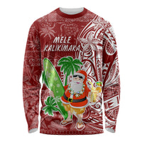 Hawaii Christmas Mele Kalikimaka Long Sleeve Shirt Santa Claus - Wonder Print Shop