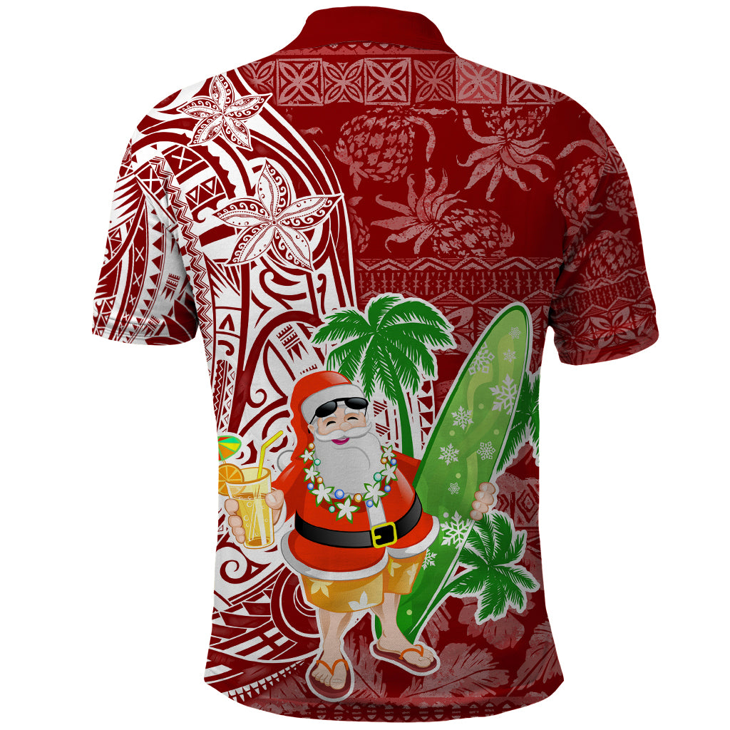 Hawaii Christmas Mele Kalikimaka Polo Shirt Santa Claus - Wonder Print Shop