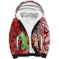 Hawaii Christmas Mele Kalikimaka Sherpa Hoodie Santa Claus - Wonder Print Shop