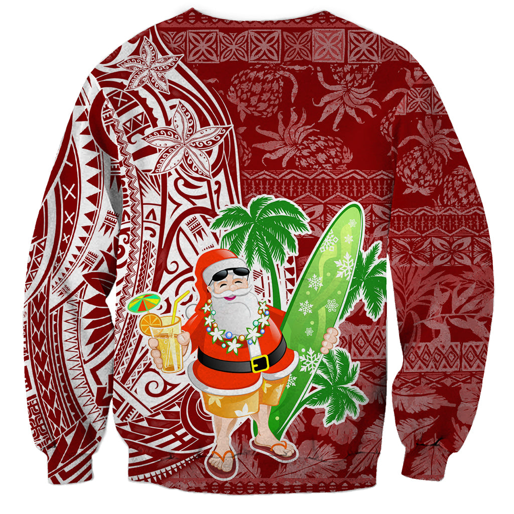 Hawaii Christmas Mele Kalikimaka Sweatshirt Santa Claus - Wonder Print Shop